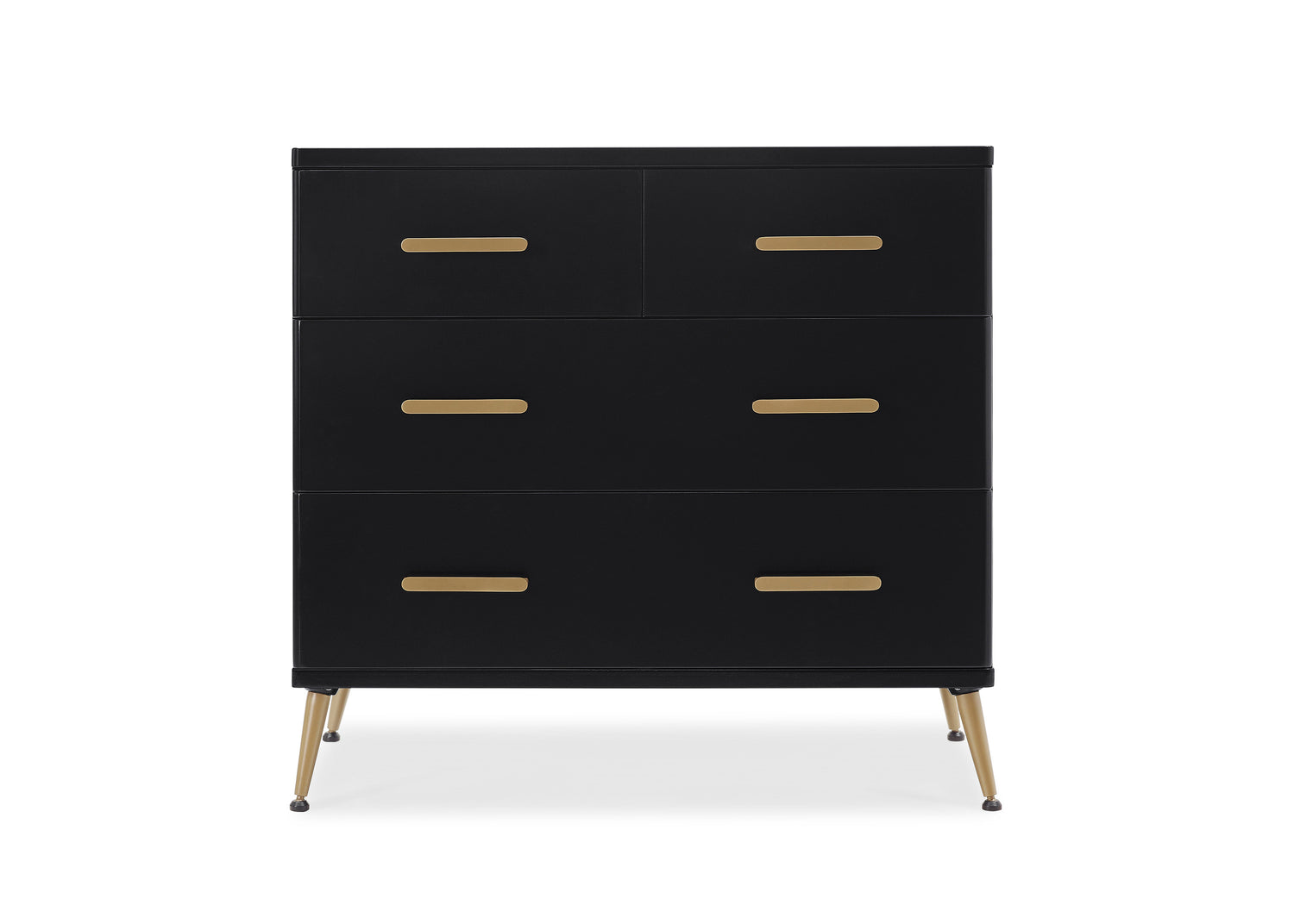 Delta Children Sloane 4 Drawer Dresser with Changing Top and Interlocking Drawers, Ebony/Bronze