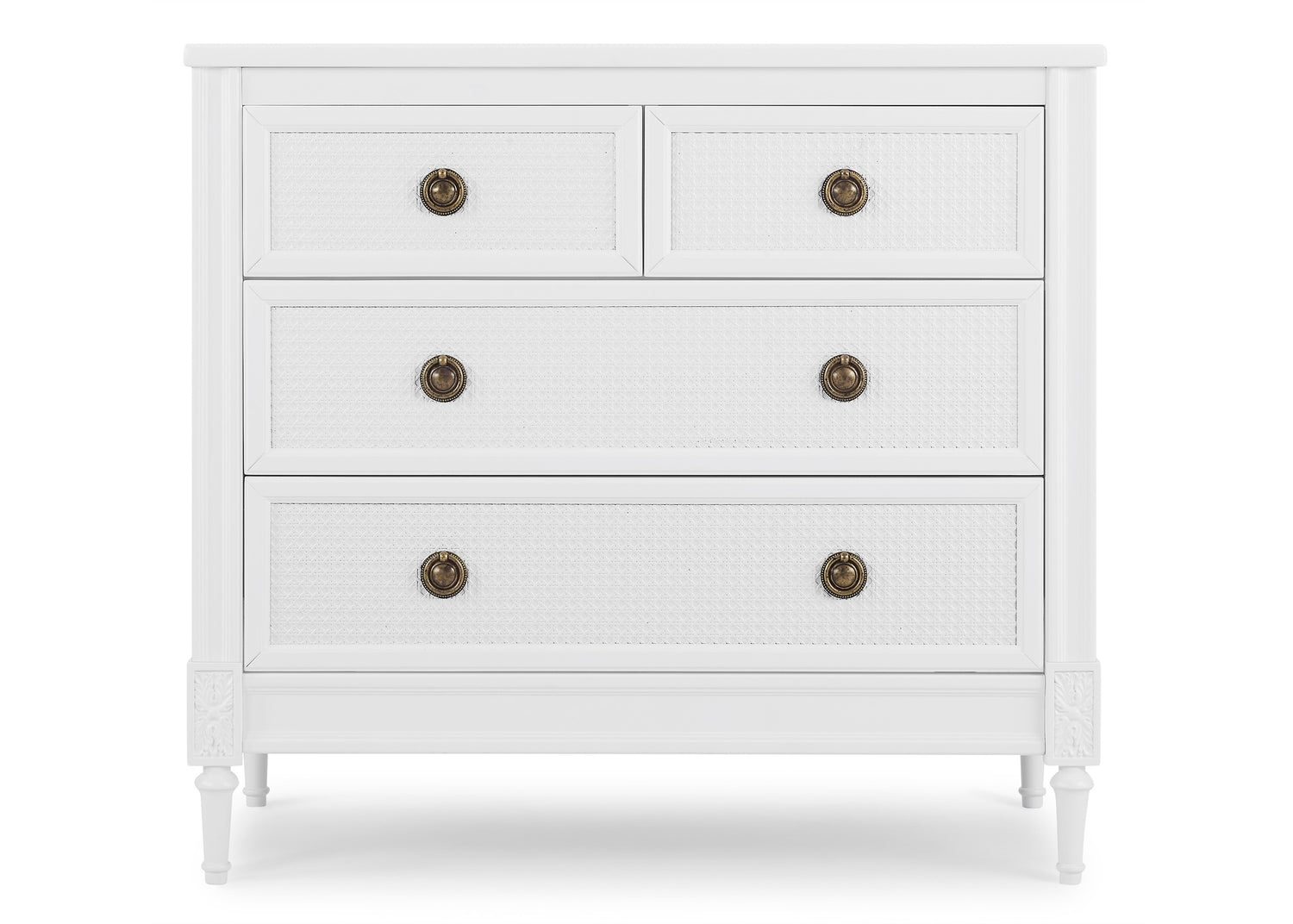 Delta Children Madeline 4 Drawer Dresser with Changing Top and Interlocking Drawers, Bianca White