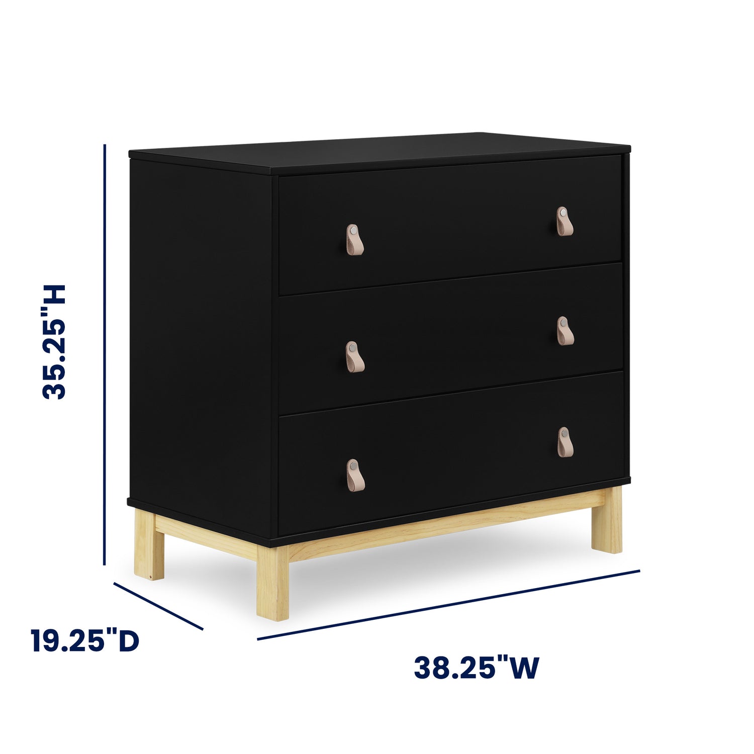 babyGap by Delta Children Legacy 3 Drawer Dresser, Ebony/Natural