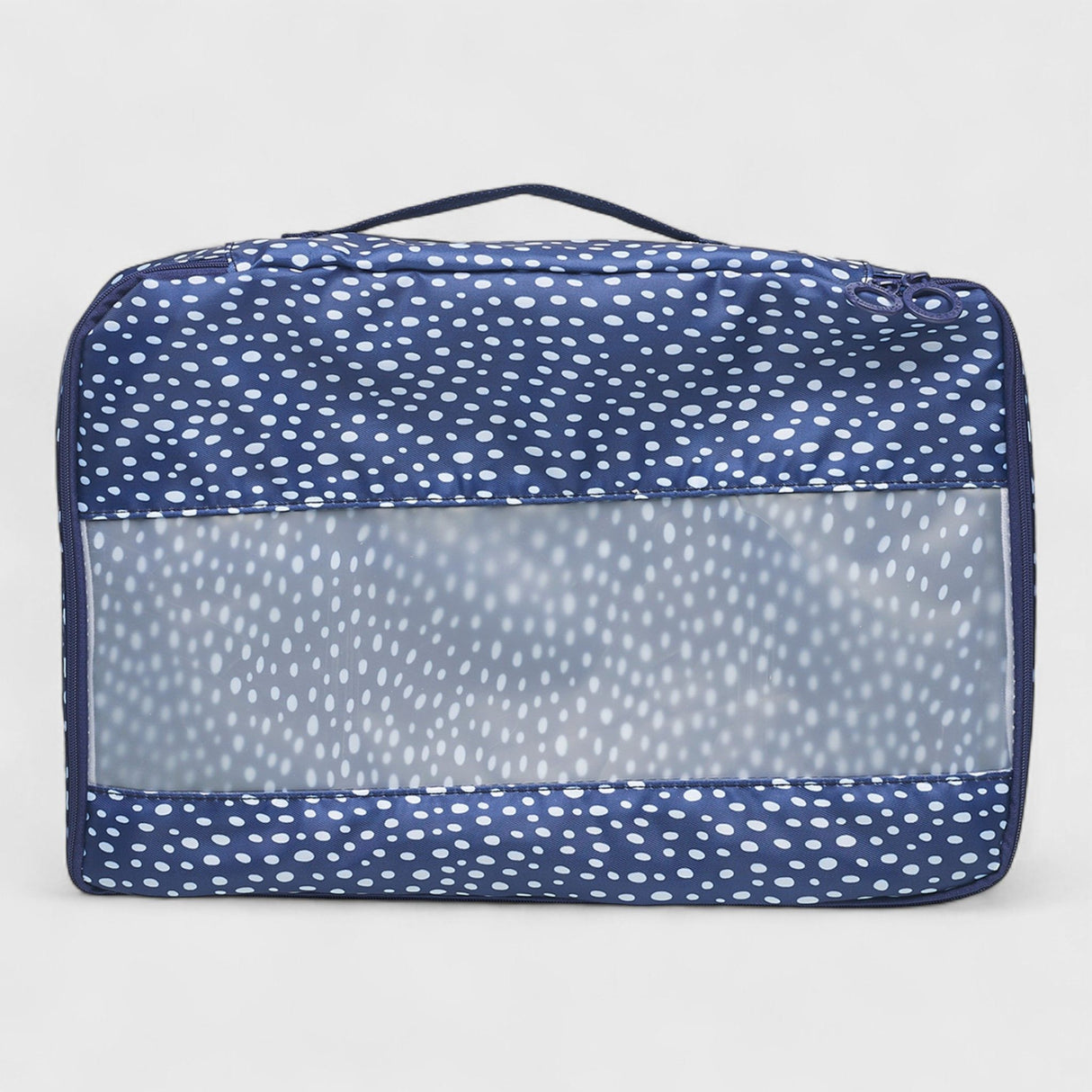 French Connection 6pc Packing Cube Set - Travel Storage Set (Polka Dot) in Navy