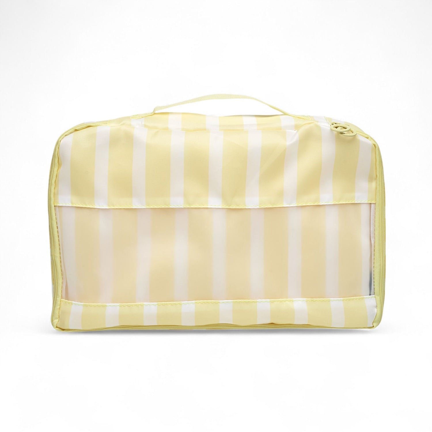 French Connection 6pc Packing Cube Set - Travel Storage Organizer Set for Luggage (Striped) in Yellow