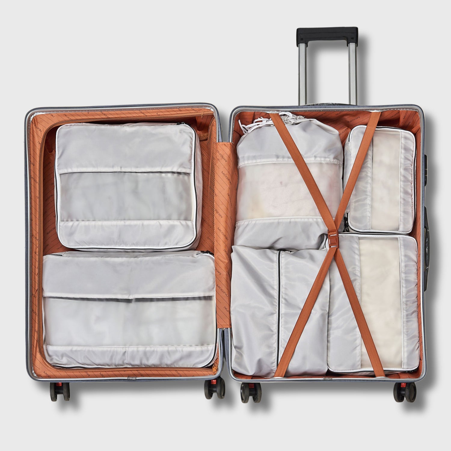 French Connection 6pc Packing Cube Set - Travel Storage Set for Luggage in Grey