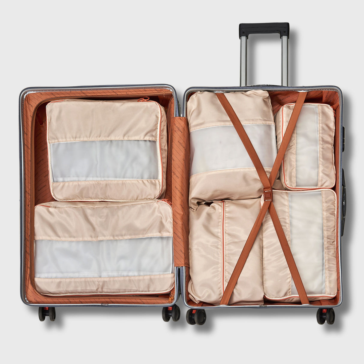 French Connection 6pc Packing Cube Set - Travel Storage Set for Luggage in Sand