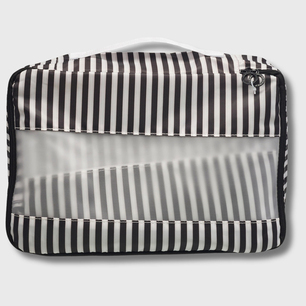 French Connection 6pc Packing Cube Set - Travel Storage Set for Luggage (Striped) in Black