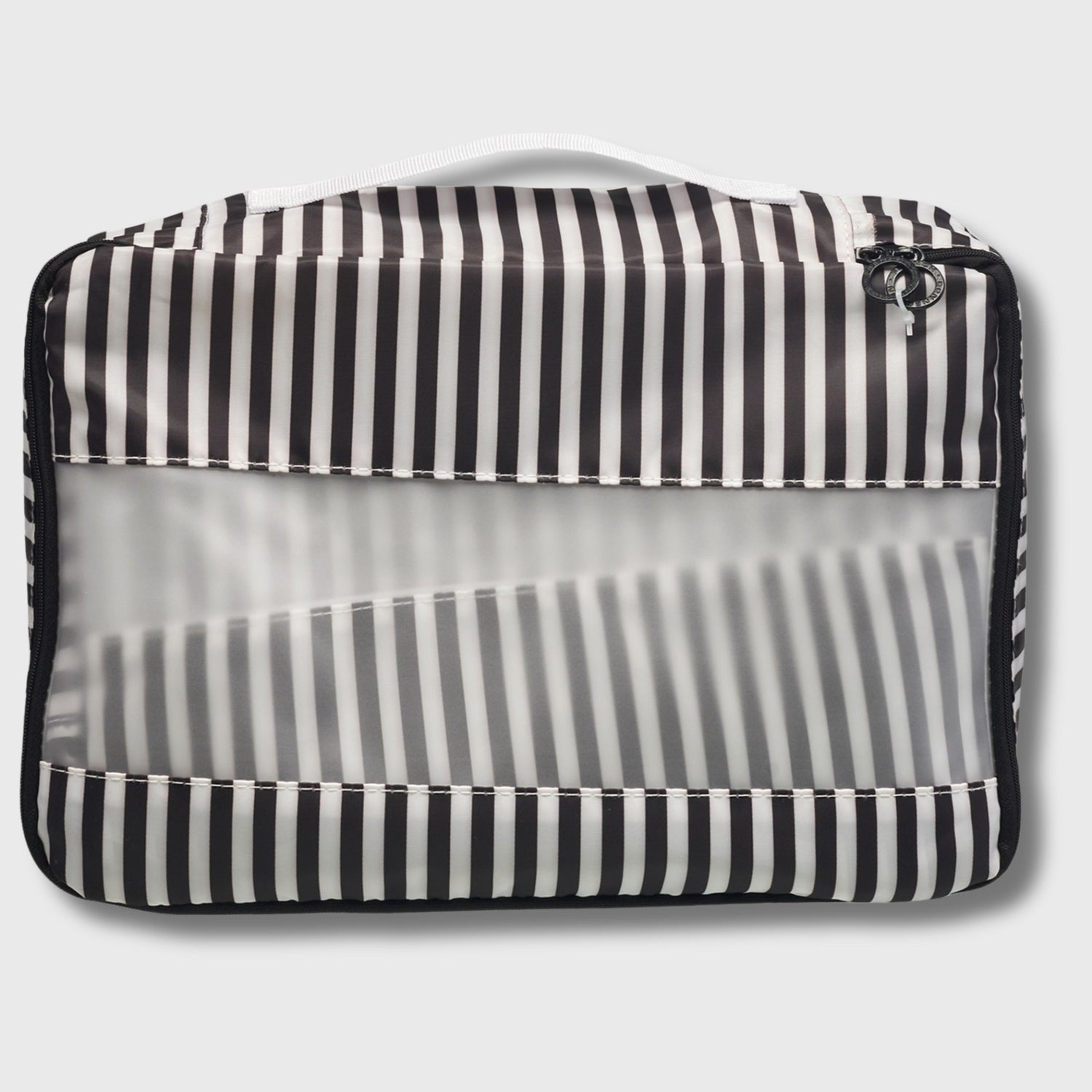 French Connection 6pc Packing Cube Set - Travel Storage Set for Luggage (Striped) in Black