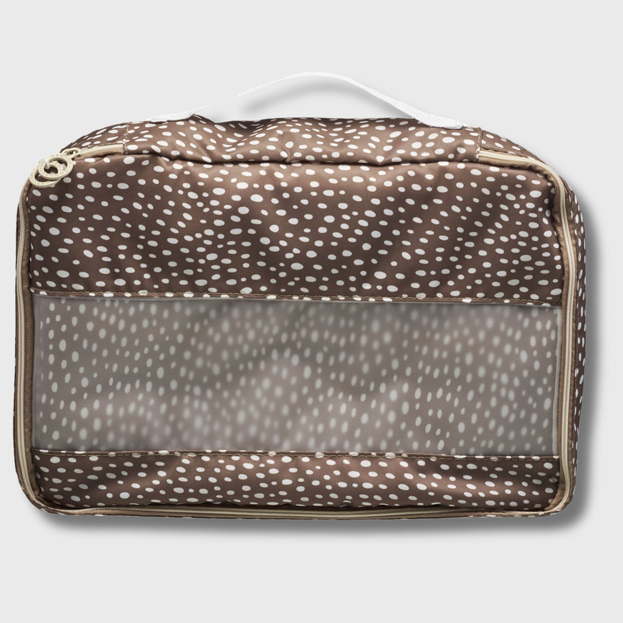 French Connection 6pc Packing Cube Set - Travel Storage Set (Polka Dot) in Mocha