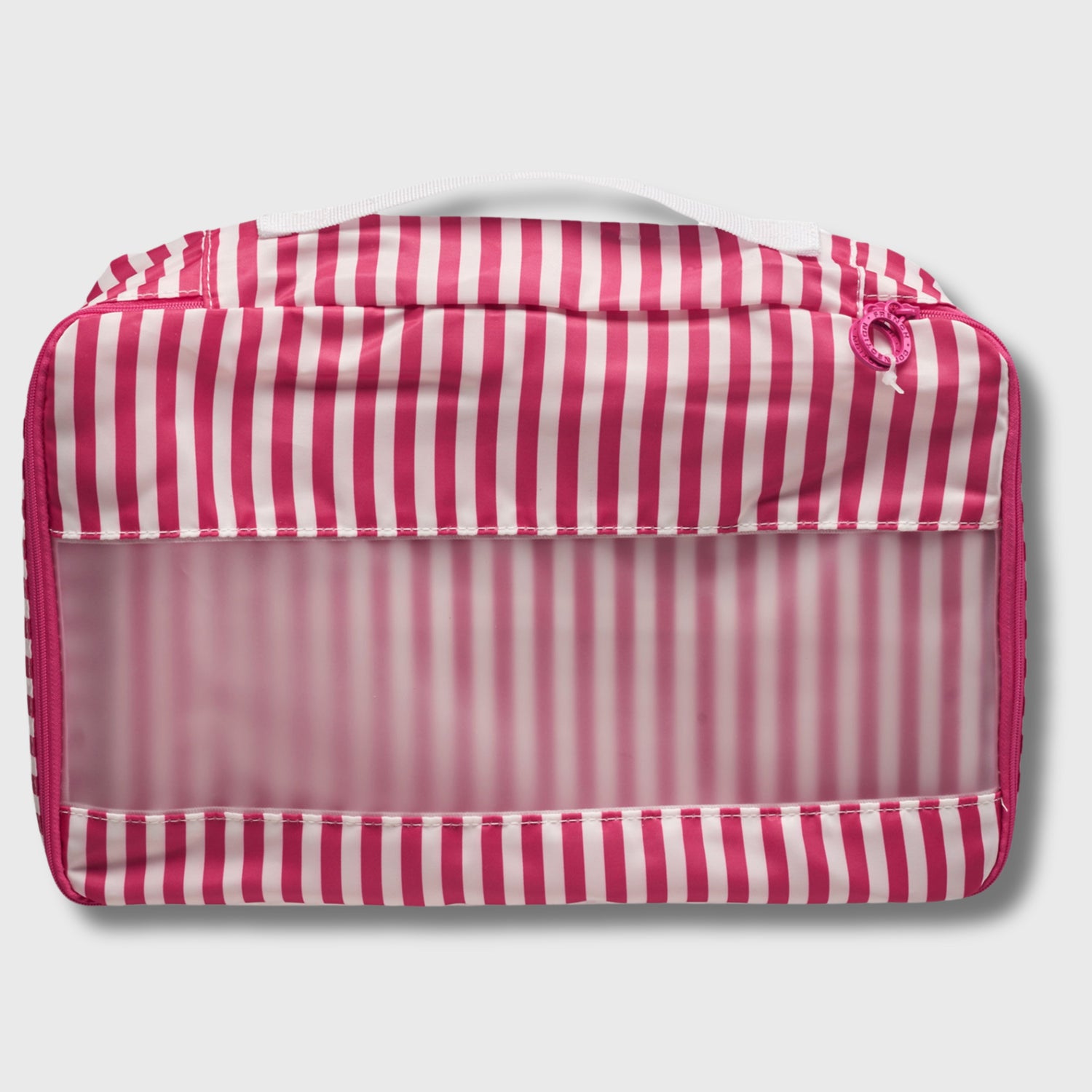 French Connection 6pc Packing Cube Set - Travel Storage Set for Luggage in Pink (Striped)