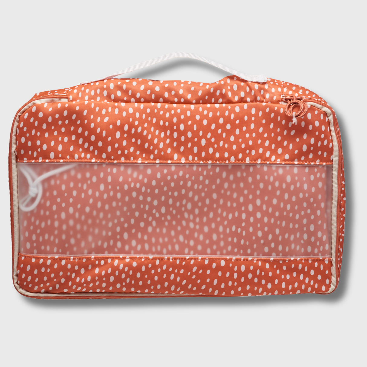 French Connection 6pc Packing Cube Set - Travel Storage Set (Polka Dot) in Orange