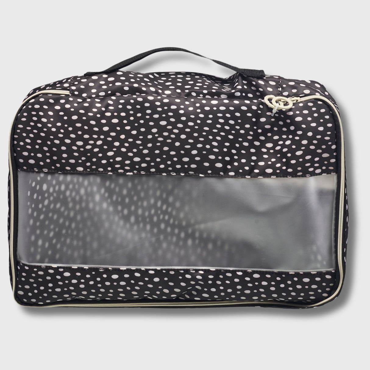 French Connection 6pc Packing Cube Set - Travel Storage Set (Polka Dot) in Black