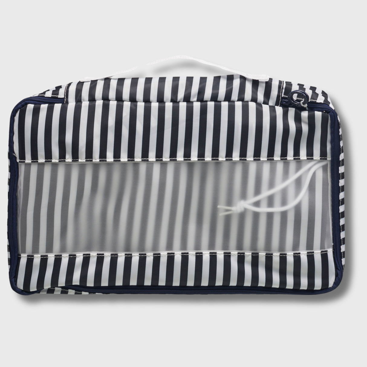 French Connection 6pc Packing Cube Set - Striped Travel Storage Set in Marine Blue (Striped)