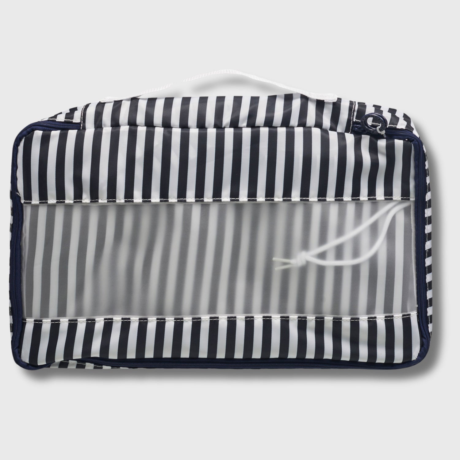 French Connection 6pc Packing Cube Set - Striped Travel Storage Set in Marine Blue (Striped)