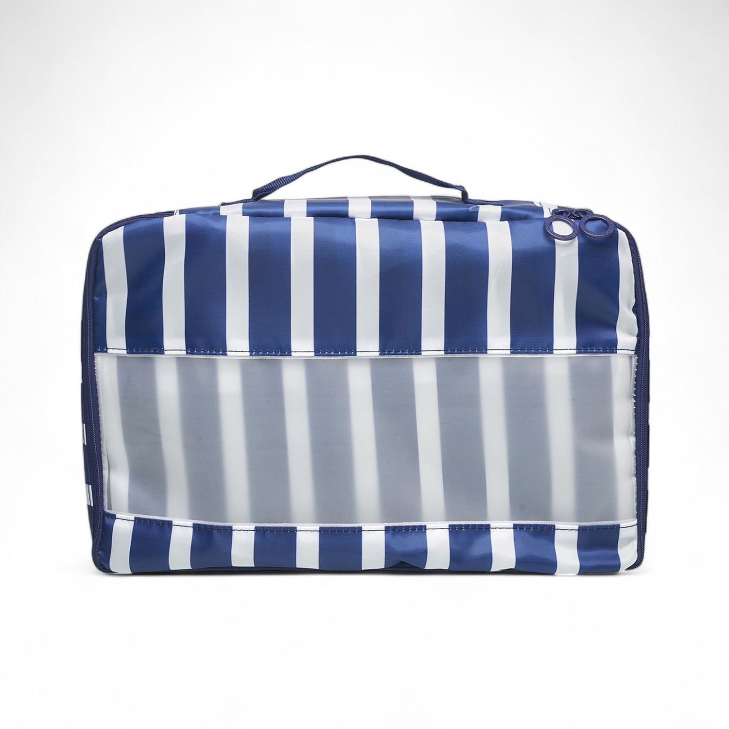 French Connection 6pc Packing Cube Set - Travel Storage Organizer Set for Luggage (Striped) in Navy