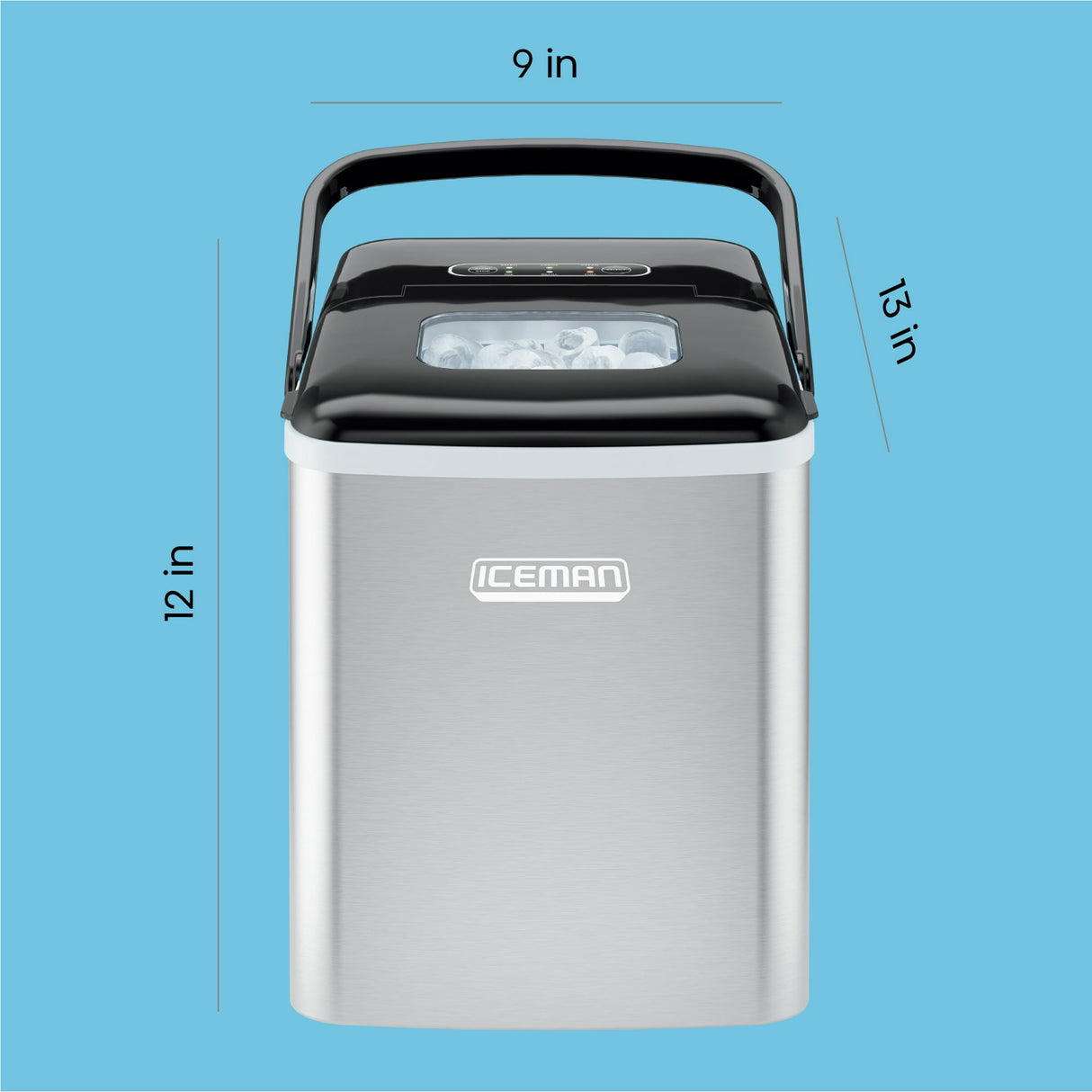 Chefman Dual-Size Countertop Bullet Ice Machine w/ 1.3lb Capacity - Stainless Steel