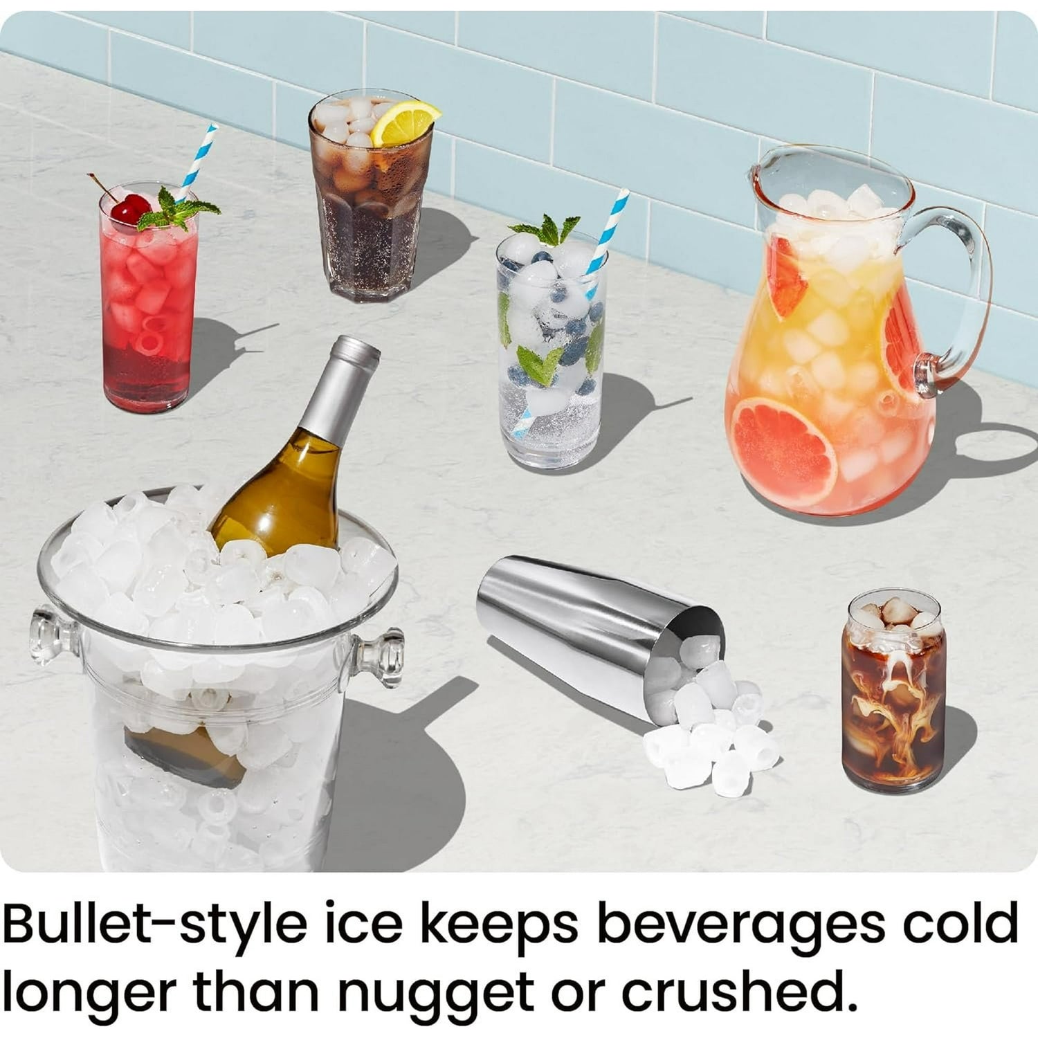 Chefman Dual-Size Countertop Bullet Ice Machine w/ 0.88lb Capacity - Black