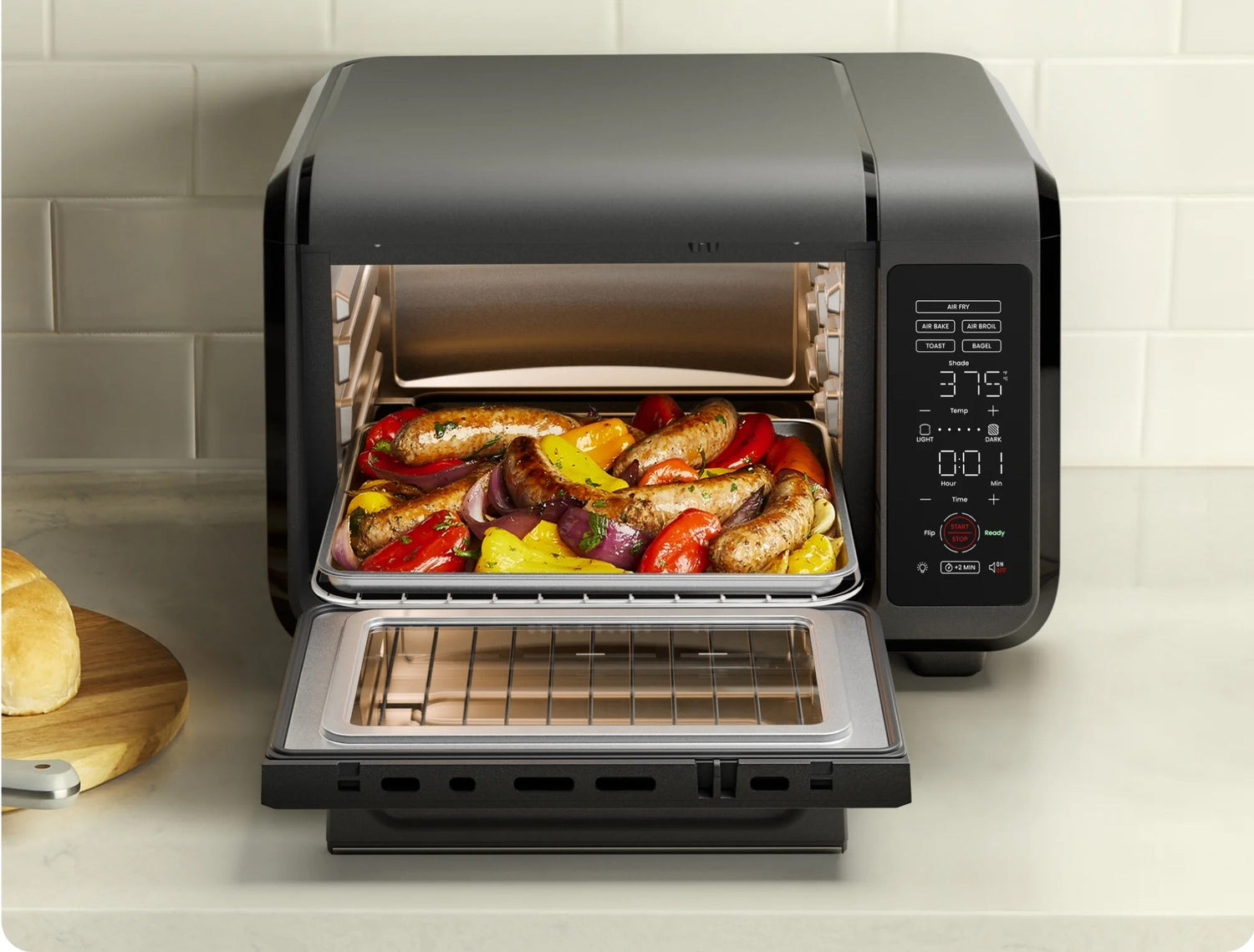 Chefman EasyAir 15 Qt. Toaster Oven Air Fryer, 5 Cooking Functions & 450°F Max Temperature – Black