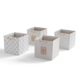 Delta Children 4-Pack Brannan Bear Fabric Storage Bins with Handles, Tan
