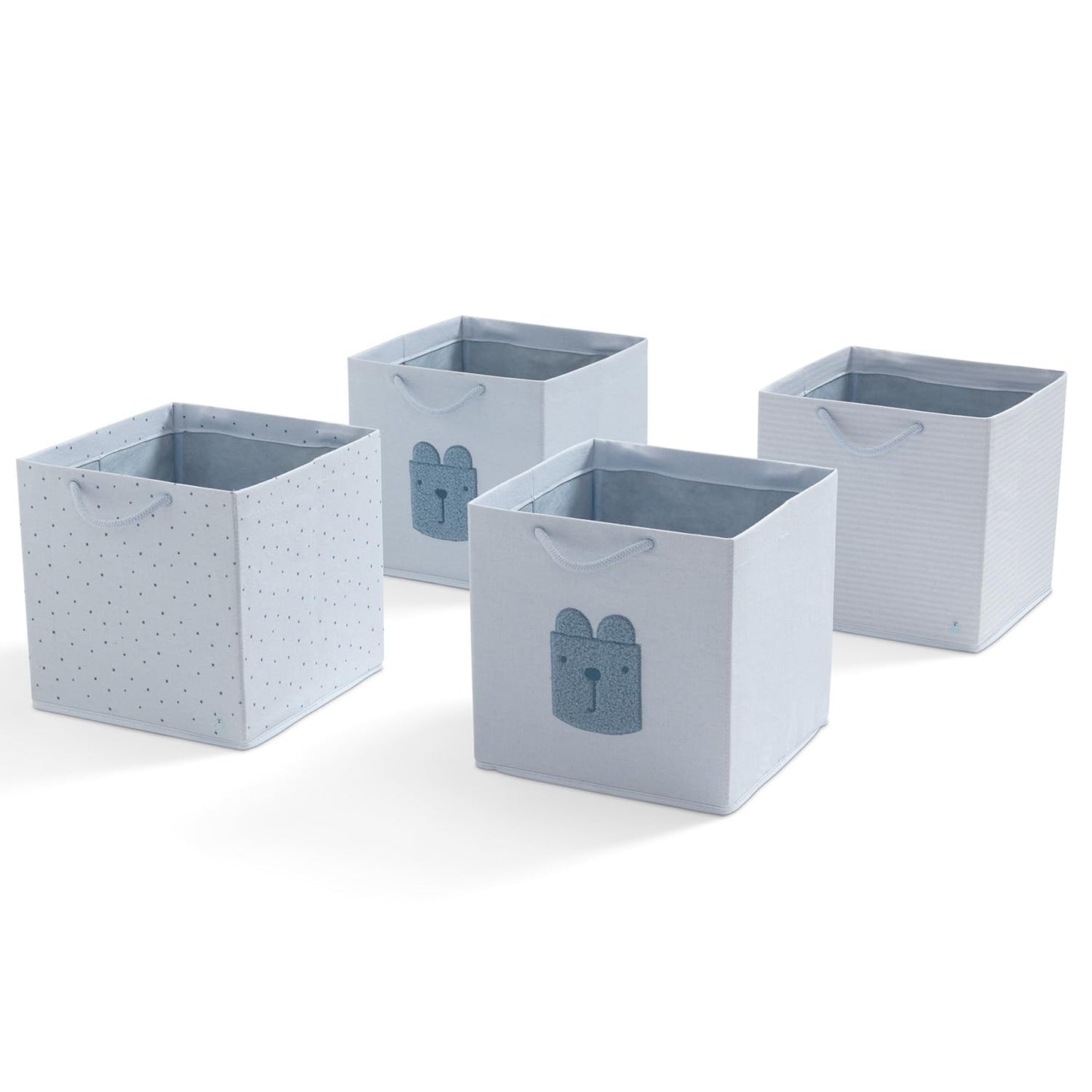 Delta Children 4-Pack Brannan Bear Fabric Storage Bins with Handles, Blue