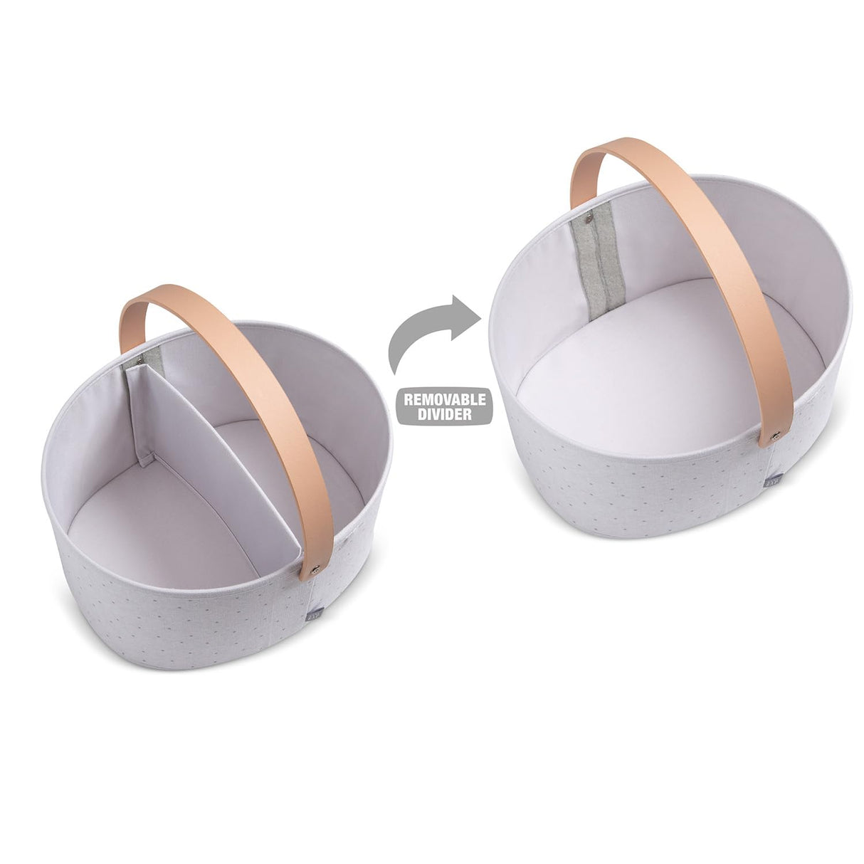 Delta Children 3-Pack Nested Fabric Storage Bins with Handles, Grey