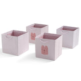 Delta Children 4-Pack Brannan Bear Fabric Storage Bins with Handles, Pink