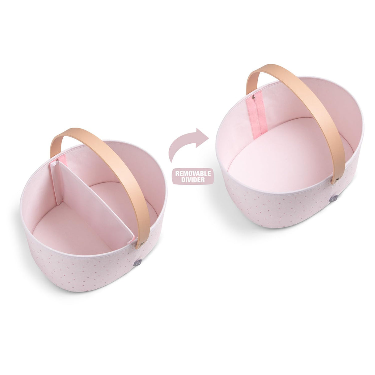 Delta Children 3-Pack Nested Fabric Storage Bins with Handles, Pink