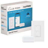 Lutron Caseta Smart Lighting Kit w/ Hub, Original Switch, & Wall Plate, for Light Bulbs and Fans, Works w/ Alexa, Apple Homekit, Google Home, 5A Single-Pole/3-Way, Neutral Required, P-BDG-PKG1WS