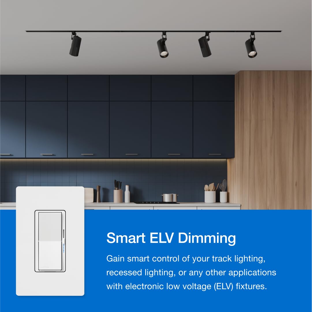 Lutron Diva Smart Dimmer Switch ELV+ for Caseta Systems, Works w/Alexa, Apple Homekit, Google Home (Hub Required), 250-Watt LED, Neutral Required, DVRF-5NE-WH, White