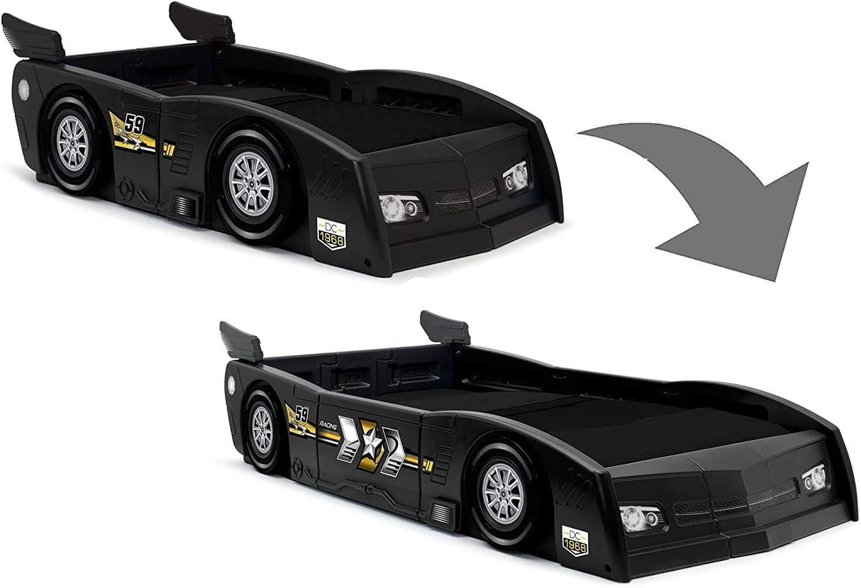 Delta Children Grand Prix Race Car Toddler-to-Twin Bed, Black