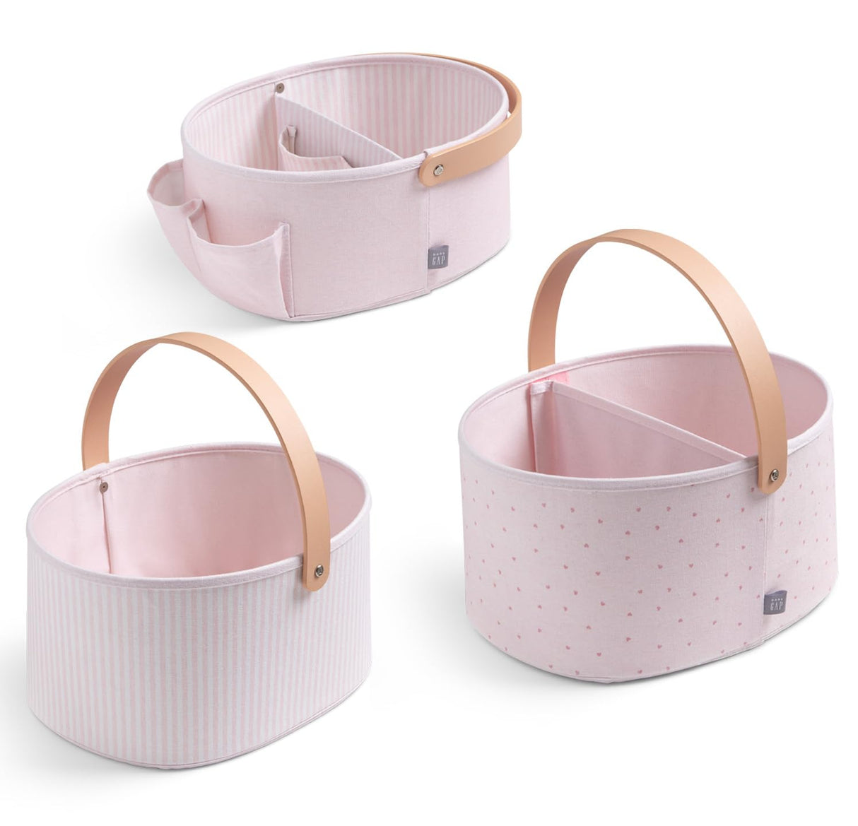 Delta Children 3-Pack Nested Fabric Storage Bins with Handles, Pink