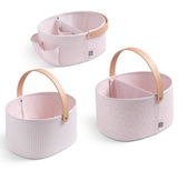 Delta Children 3-Pack Nested Fabric Storage Bins with Handles, Pink