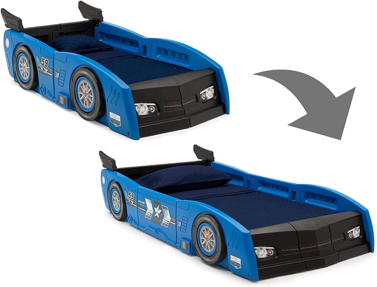 Delta Children Grand Prix Race Car Toddler-to-Twin Bed, Blue