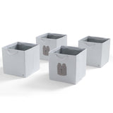 Delta Children 4-Pack Brannan Bear Fabric Storage Bins with Handles, Grey