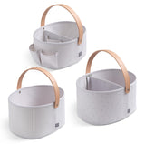 Delta Children 3-Pack Nested Fabric Storage Bins with Handles, Grey