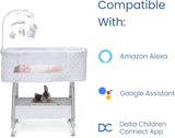 Delta Children Nod Bassinet - Smart Sleeper with Auto Glide Motion, Wi-Fi and Airflow Mesh White