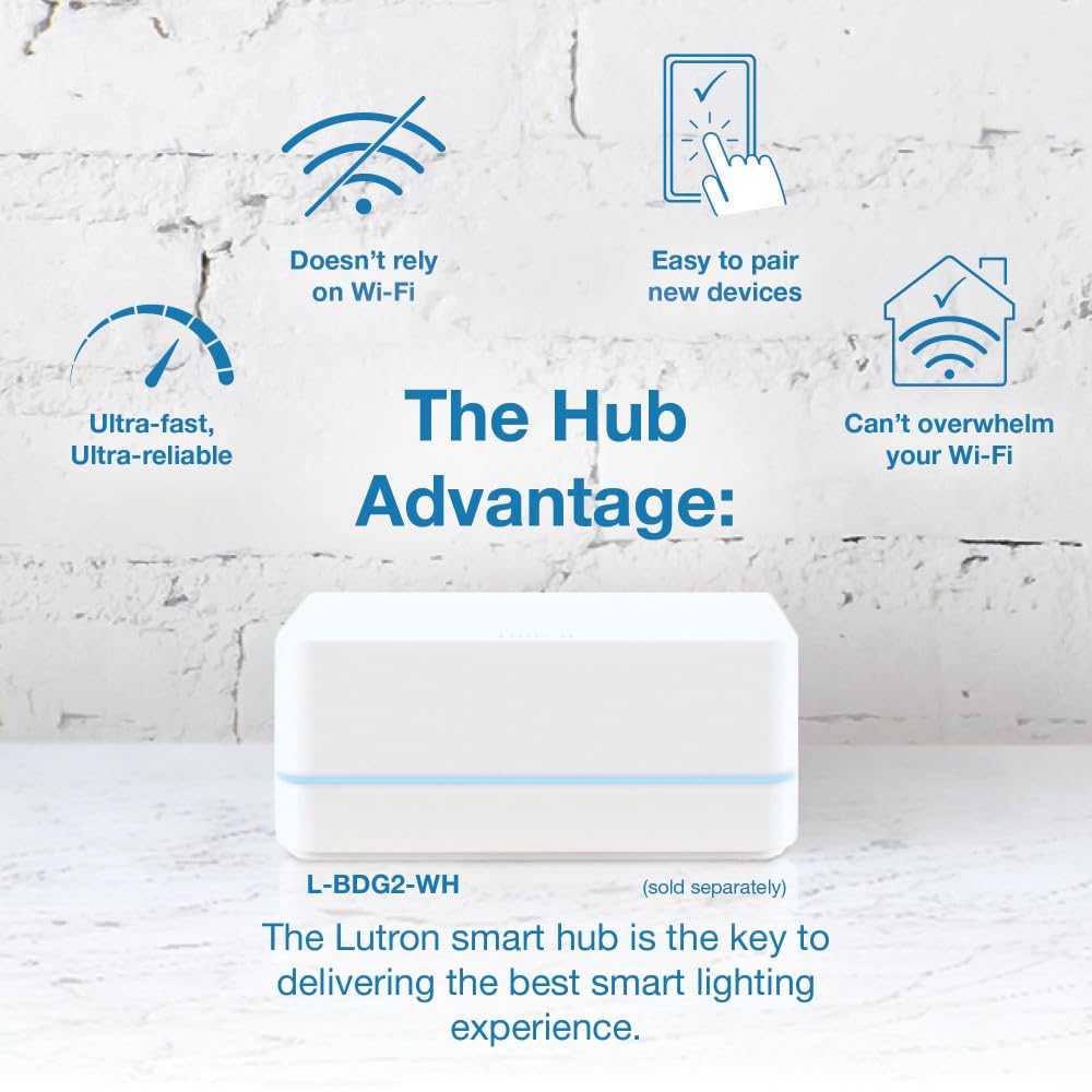 Lutron Caseta Smart Lighting Diva Smart Dimmer Switch for LED Bulbs, Works w/ Alexa, Apple Homekit, Google Home (Hub Required), No Neutral Required, 150W Single-Pole/3-Way, DVRF-6L-BL, Black