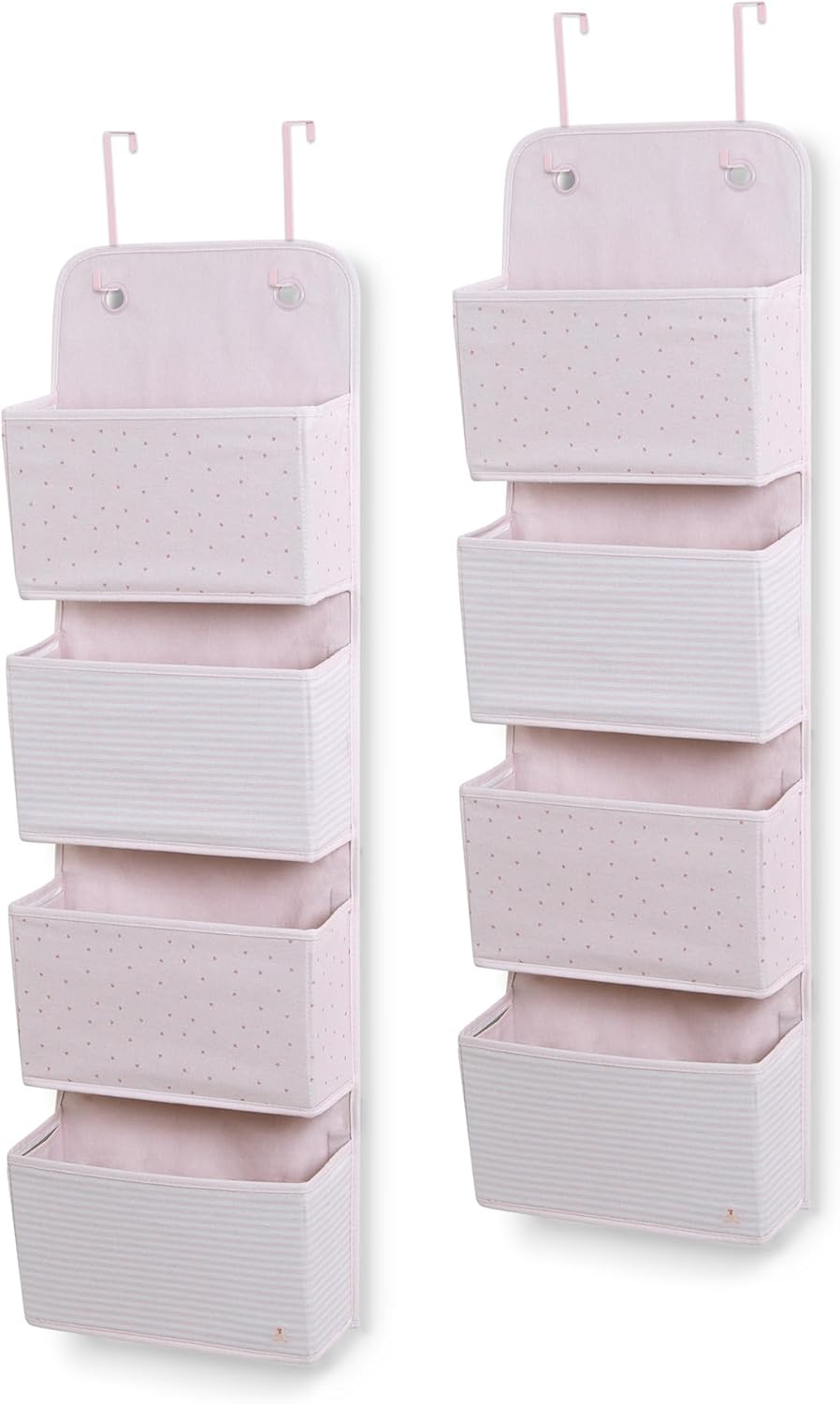 Delta Children 2-Pack Over the Door Storage Organizer with 4 Pockets, Pink