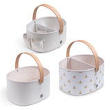 Delta Children 3-Pack Nested Fabric Storage Bins with Handles, Tan