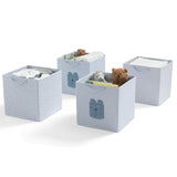 Delta Children 4-Pack Brannan Bear Fabric Storage Bins with Handles, Blue