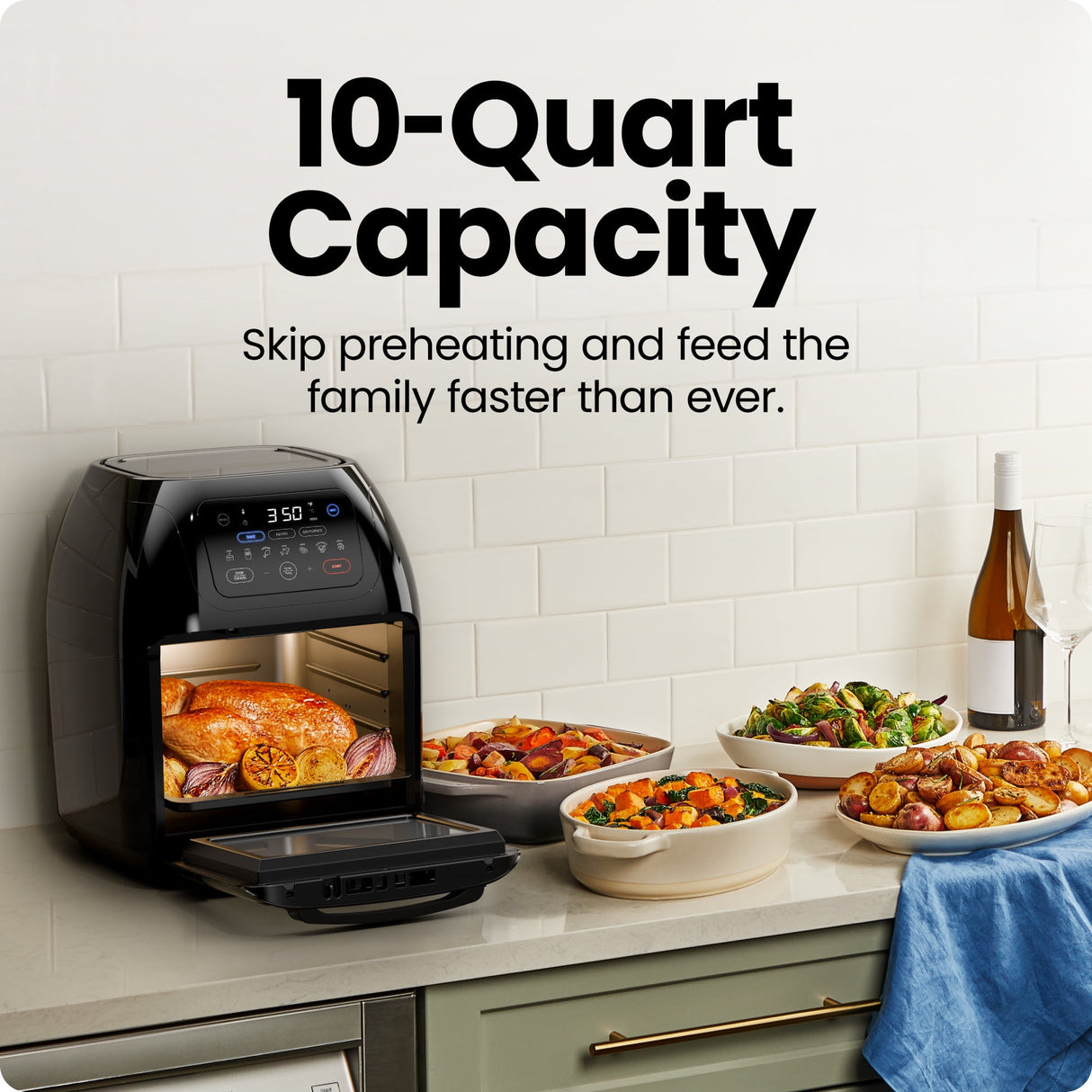 Chefman Multifunctional Digital Air Fryer XL 10L Family Size