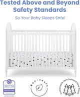 Delta Children Madeline 4-in-1 Convertible Crib Woven Cane Mesh Panels   Bianca White