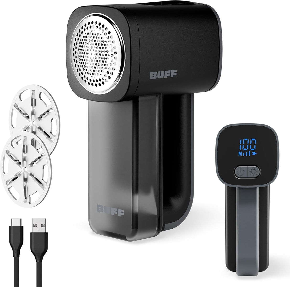 Chefman Rechargeable Fabric Shaver + Lint Remover for Sweaters, Blankets, and Furniture - Black
