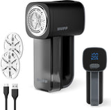 Chefman Rechargeable Fabric Shaver + Lint Remover for Sweaters, Blankets, and Furniture - Black