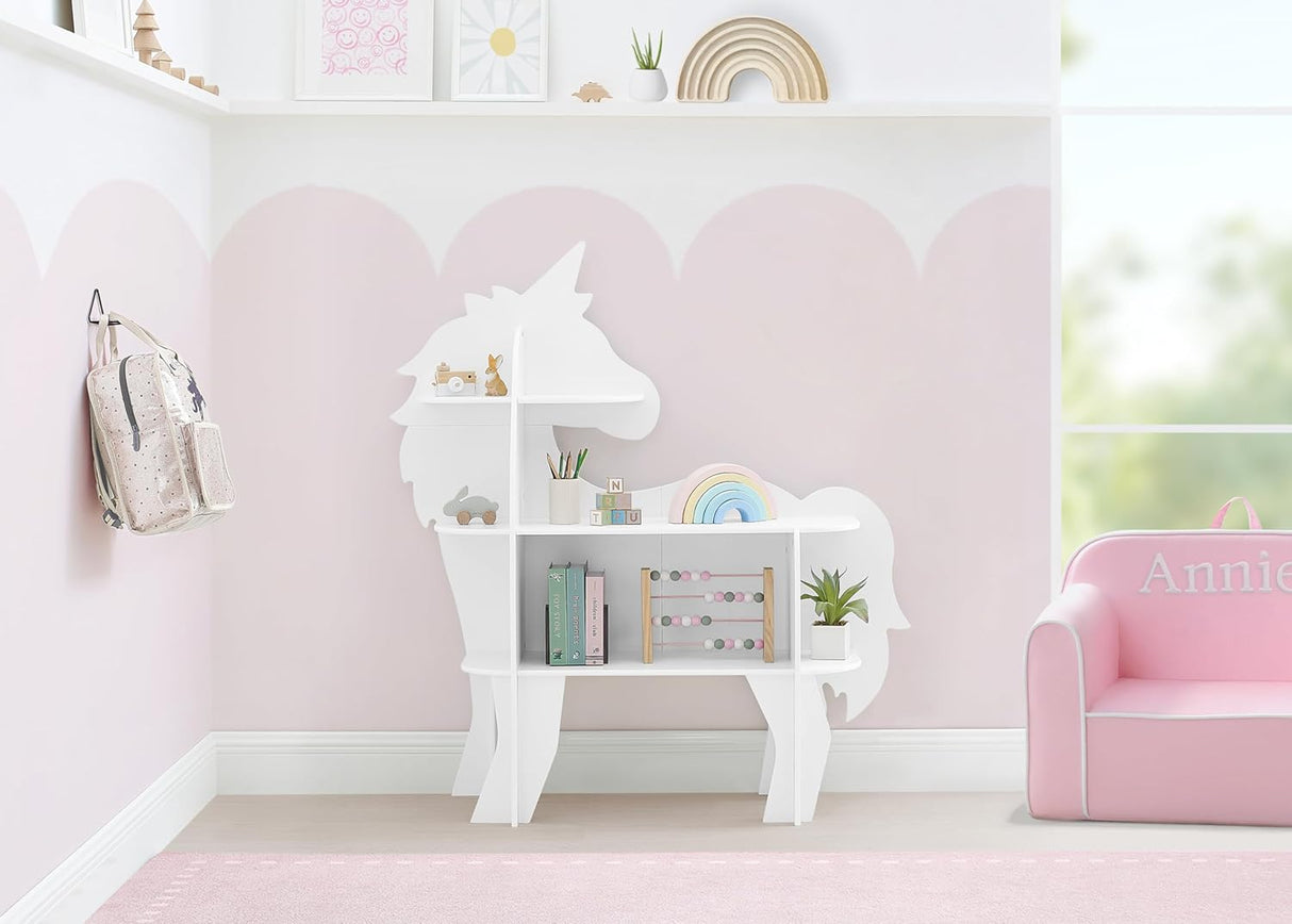 Delta Children Unicorn Bookcase - Greenguard Gold Certified, White