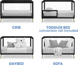 Delta Children Sloane 4-in-1 Acrylic Convertible Crib  Black/Melted Bronze