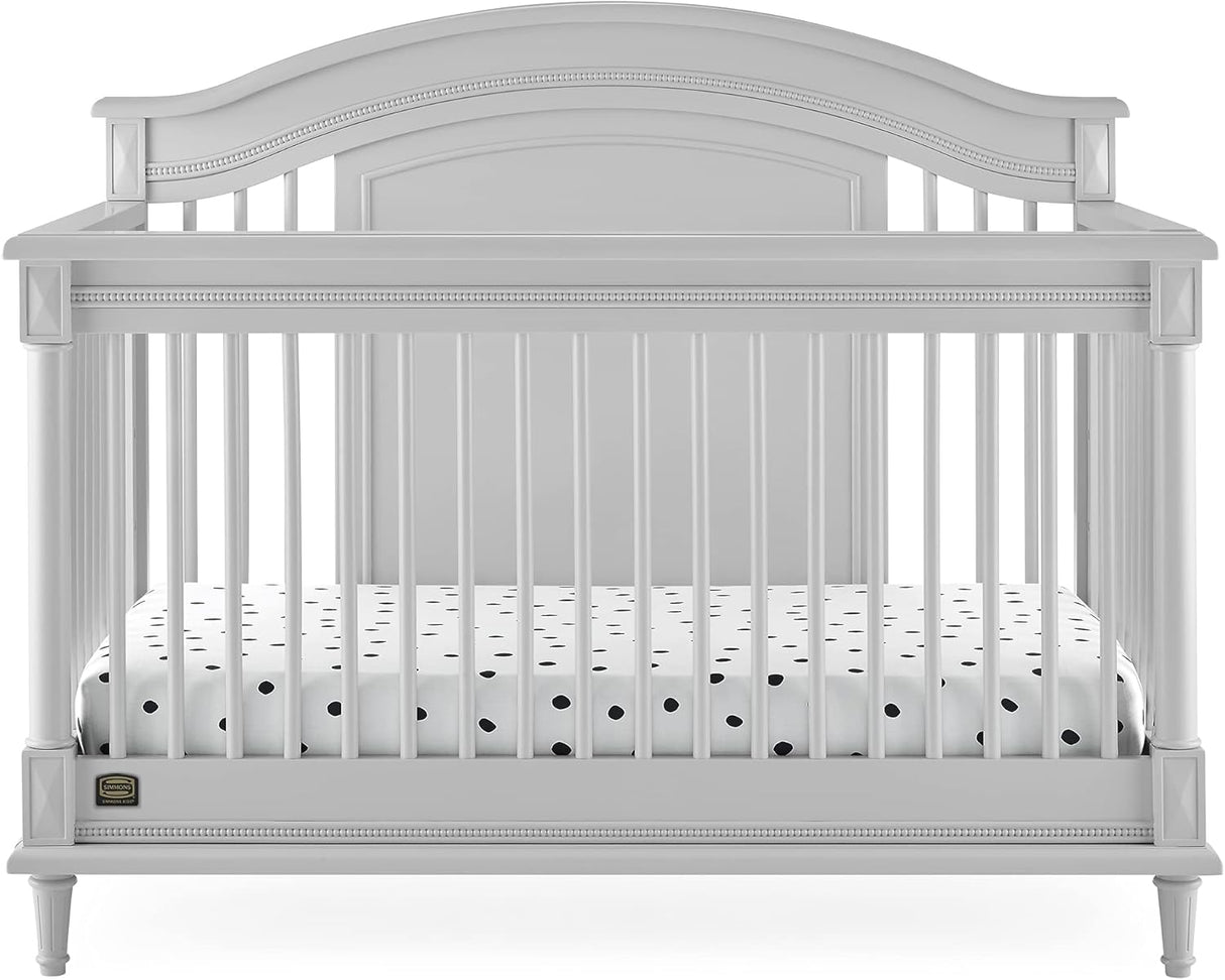 Delta Children Simmons Kids Juliette 6-in-1 Convertible Crib with Toddler Rail,  Moonstruck Grey