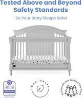Delta Children Simmons Kids Juliette 6-in-1 Convertible Crib with Toddler Rail,  Moonstruck Grey