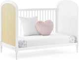 Delta Children Madeline 4-in-1 Convertible Crib Woven Cane Mesh Panels Bianca White/Textured Almond