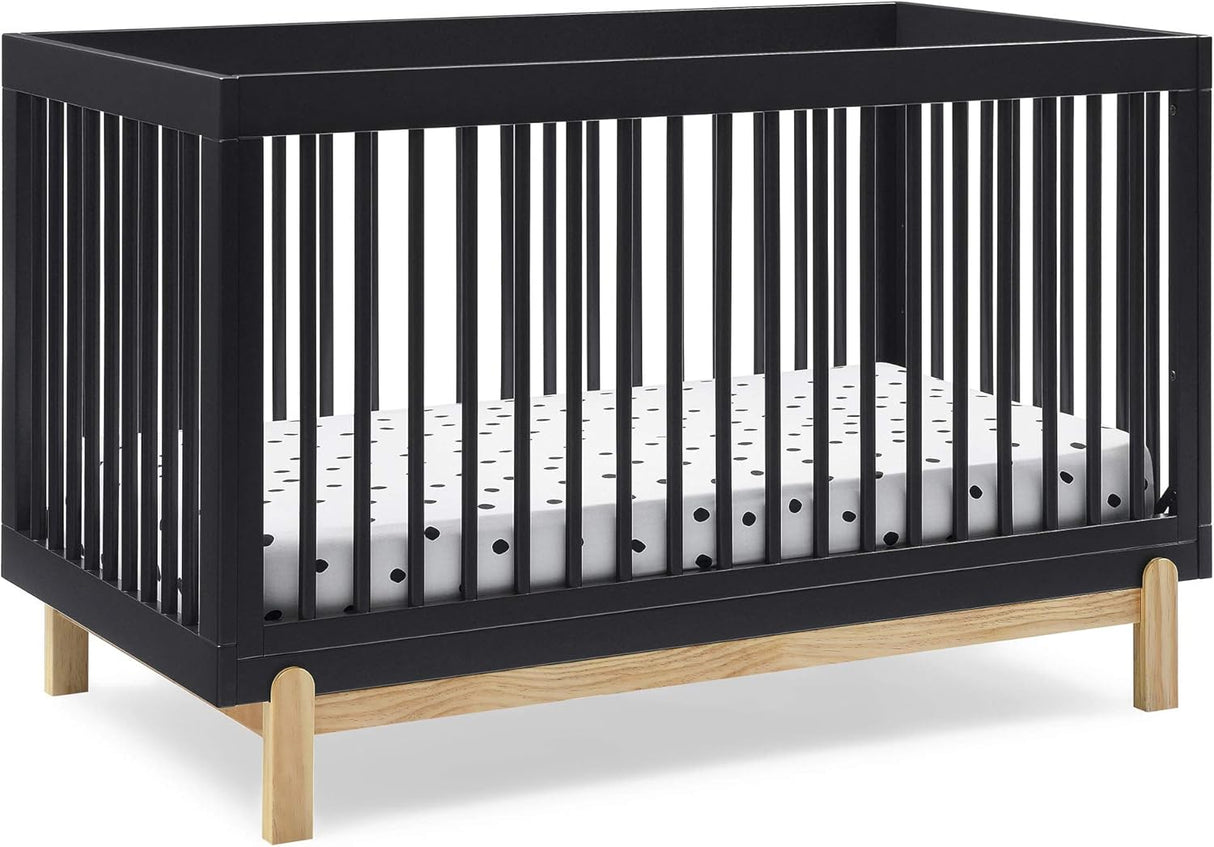 Delta Children Poppy 4-in-1 Convertible Crib, Midnight Grey/Natural