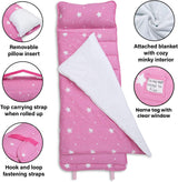 Delta Children Nap Mat with Included Pillow and Blanket for Toddlers and Kids, Blushing Stars