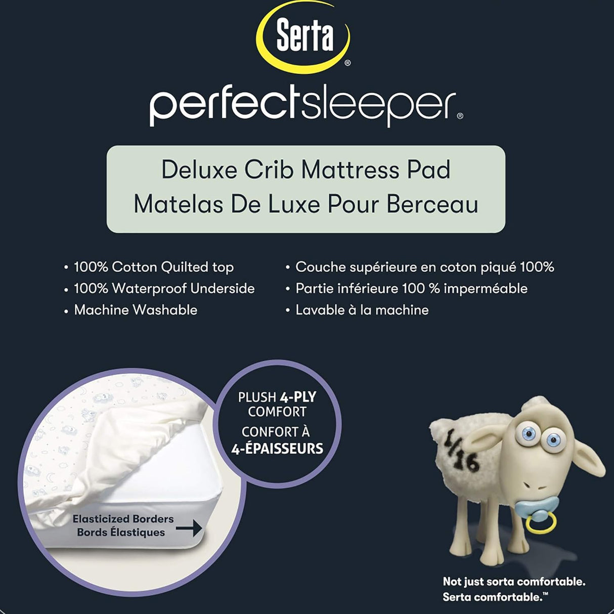 Delta Children PerfectSleeper Deluxe Crib Mattress Pad - 2 Pack - 1White