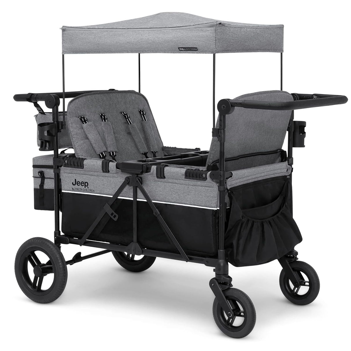 Jeep Wrangler Deluxe 4 Seater Stroller Wagon by Delta Children, Grey